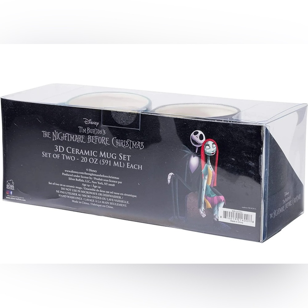 Disney Nightmare Before Christmas Jack and Sally Sculpted Cermaic Mug Set - Picture 3 of 3